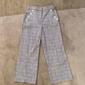 Veronica Beard Blue and Red Plaid Trousers Size 4